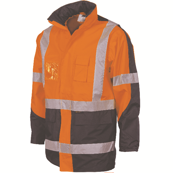 DNC 2 In 1 Rain Jacket Polyester PVC X Pattern Reflective Tape Brandworx