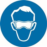 200mm Disc  Self Adhesive  Goggles Pictogram