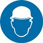 200mm Disc  Self Adhesive  Hard Hat Pictogram