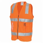 DNC Safety Vest ID Pocket Zip Front 100 Polyester Reflective Tape