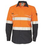 DNC Hi Vis 2 tone Ripstop Shirt with 2 Ring Reflective Tape Pattern