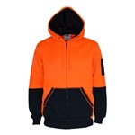 DNC Hoodie Fleecy Full Zip Hi Vis two Tone