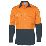 DNC Cool Breeze Cotton Drill Vented Shirt Long Sleeve 2 Tone