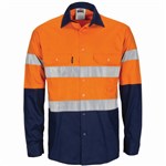 DNC Cotton Drill Shirt Cool Breeze with Reflective Tape Long Sleeve with Gussets