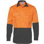 DNC Cotton Drill Shirt Long Sleeve 2 Tone