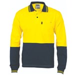 DNC Polo Shirt Cotton Jersey with Underarm Mesh Long Sleeve