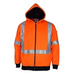 DNC HiVis Full Zip X Back Fleecy Hoodie Orange