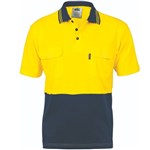 DNC Polo Shirt Cotton Jersey with Underarm Mesh Short Sleeve 2 Tone