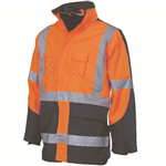 DNC 39933994 6 In 1 Waterproof Jacket plus Inner Jacket with Zip off sleeves and Reversible Vest X Pattern Reflective Tape 2 Tone