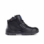 Mongrel Zip Side Lace Up Boot Black with Bump Cap