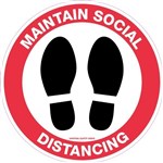 300mm Dia  Self Adhesive AntiSlip Floor Graphics  Maintain Social Distancing