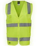 JBs Hi Vis Day Night Zip Safety Vest with ID Pocket 100 Polyester