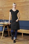 Biz Collection Black Short Waisted Apron 65 polyester 35 cotton twill 86cm X 50cm