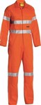 Bisley Cotton Drill Overalls with 2 Hoop Reflective Tape Pattern Orange