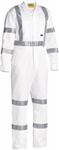 Bisley Cotton Drill RTA Night Worker Overall X Pattern Reflective Tape White