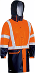Bisley Hi Vis Stretch PU Rain Coat Waterproof with Reflective Tape