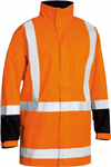 Bisley Rain Jacket with H Pattern Reflective Tape Orange