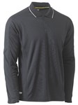 Bisley Cool Mesh Polo Shirt Long Sleeve with Reflective Piping