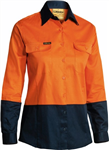 Bisley Ladies Cotton Drill Shirt Long Sleeve Two Tone