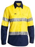 Bisley Ladies X Airflow Long Sleeve Work Shirt 100 Cotton Ripstop with Perforated Reflective Tape