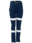 Bisley Ladies Stretch Cotton Pants with Reflective Tape