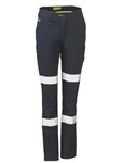 Bisley Ladies Cotton Cargo Pants with Reflective Tape