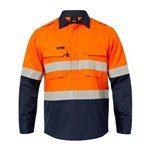 Flame Buster ARC Flash Shirt Closed Front with Perforated Reflective Tape HRC 2 ATPV 8 calcm2
