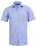 Benchmark Mens Two Tone Gingham Short Sleeve Shirt