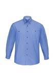 Biz Collection Mens Blue Chambray Shirt Long Sleeve 100 Cotton