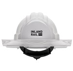 Tuffgard Broadbrim Hard Hat Vented White Inland Rail Logo 1 Colour Print