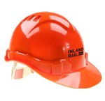 ProChoice Hard Hat Vented Orange Inland Rail Logo 1 Colour Print