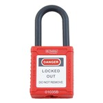 LOTO Padlock Nylon Body Steel Shackle Red