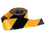 Barricade Tape YellowBlack 100Metre Roll x 75mm Wide