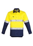 Syzmik Mens Hi Vis Closed Front Long Sleeve Shirt Hoop Taped